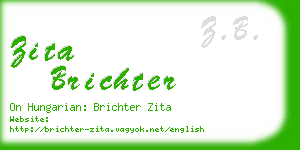 zita brichter business card